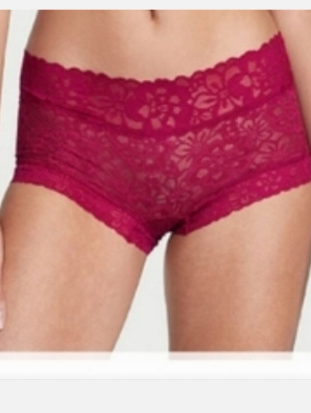Victoria's secret very sexy the lacie boyshort panty CLARET RED XXL